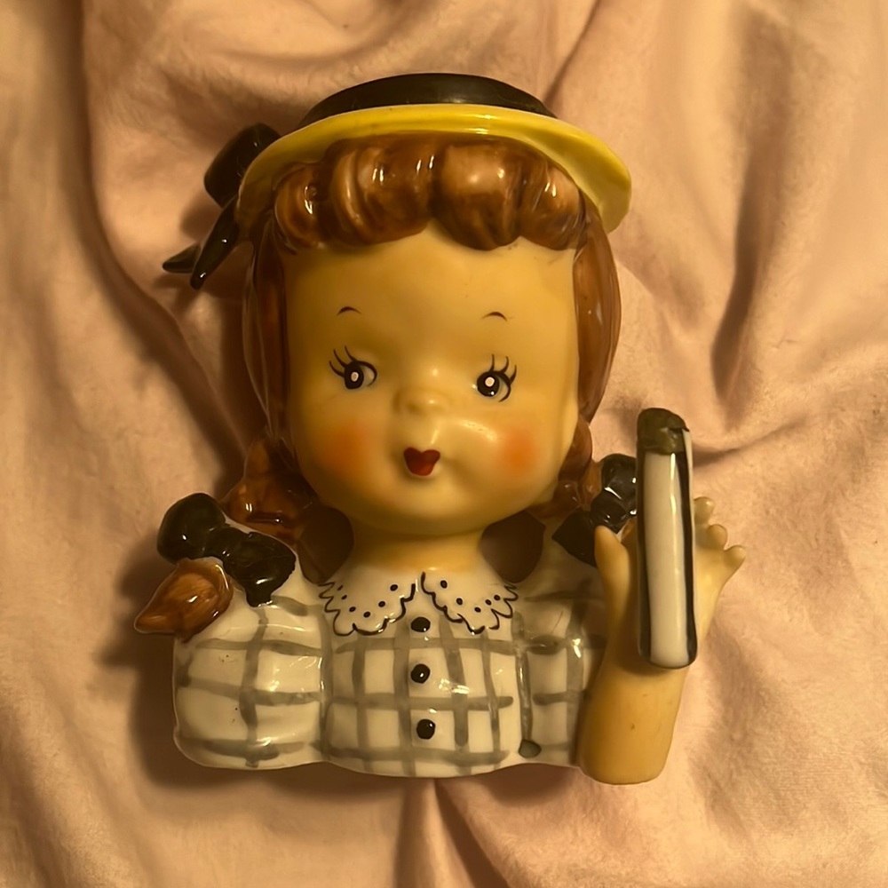 Vintage lady head vase